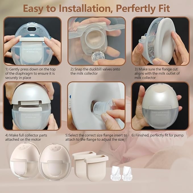 4pcs Duckbill Valves Compatible with eufy S1 Pro/S1/E10/E20 Breast Pump, Replace for Lansinoh Discreet Duo/NCVI/NICEGREEN/Nuliie/Zooawa S32 Breast Pump Parts