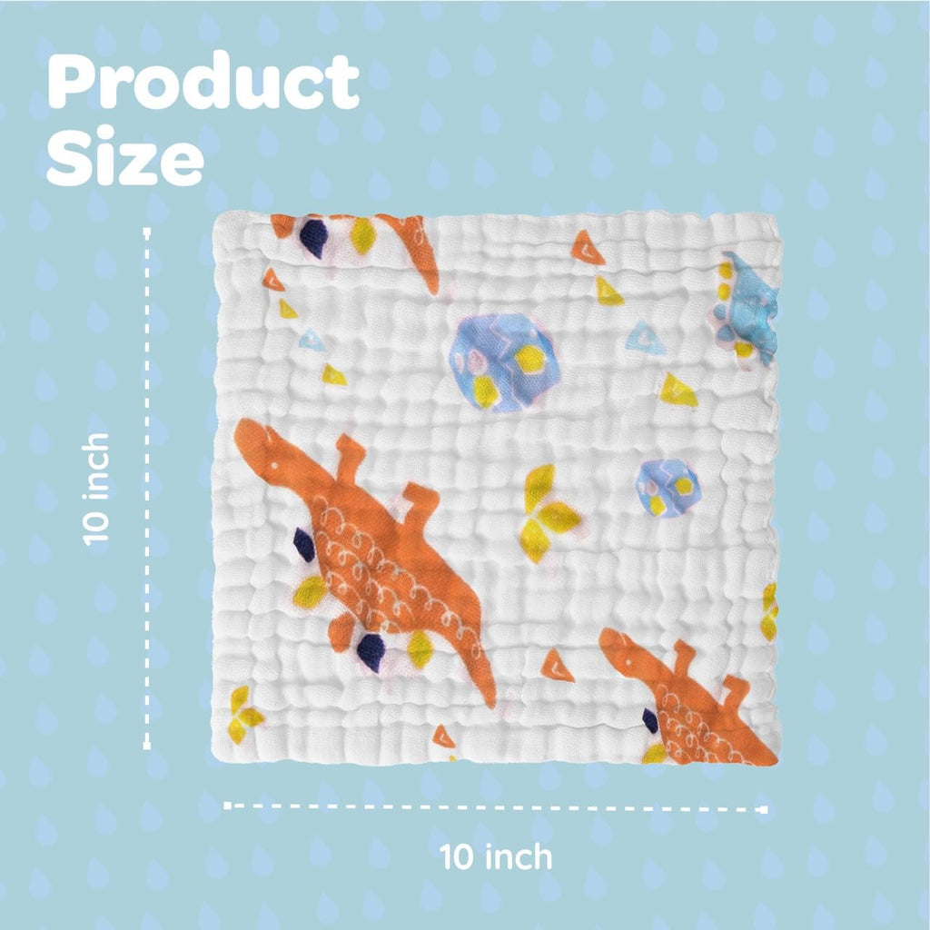 EMSAAG Muslin Baby Washcloths Pack of 7-Soft Sweat Cloths for Newborn,Absorbent Baby Bath and Face Towels,100% Cotton Baby Wipes,Burp Cloths,Feeding Towels for Babies and Infants,Mix Pattern-10 x 10’’