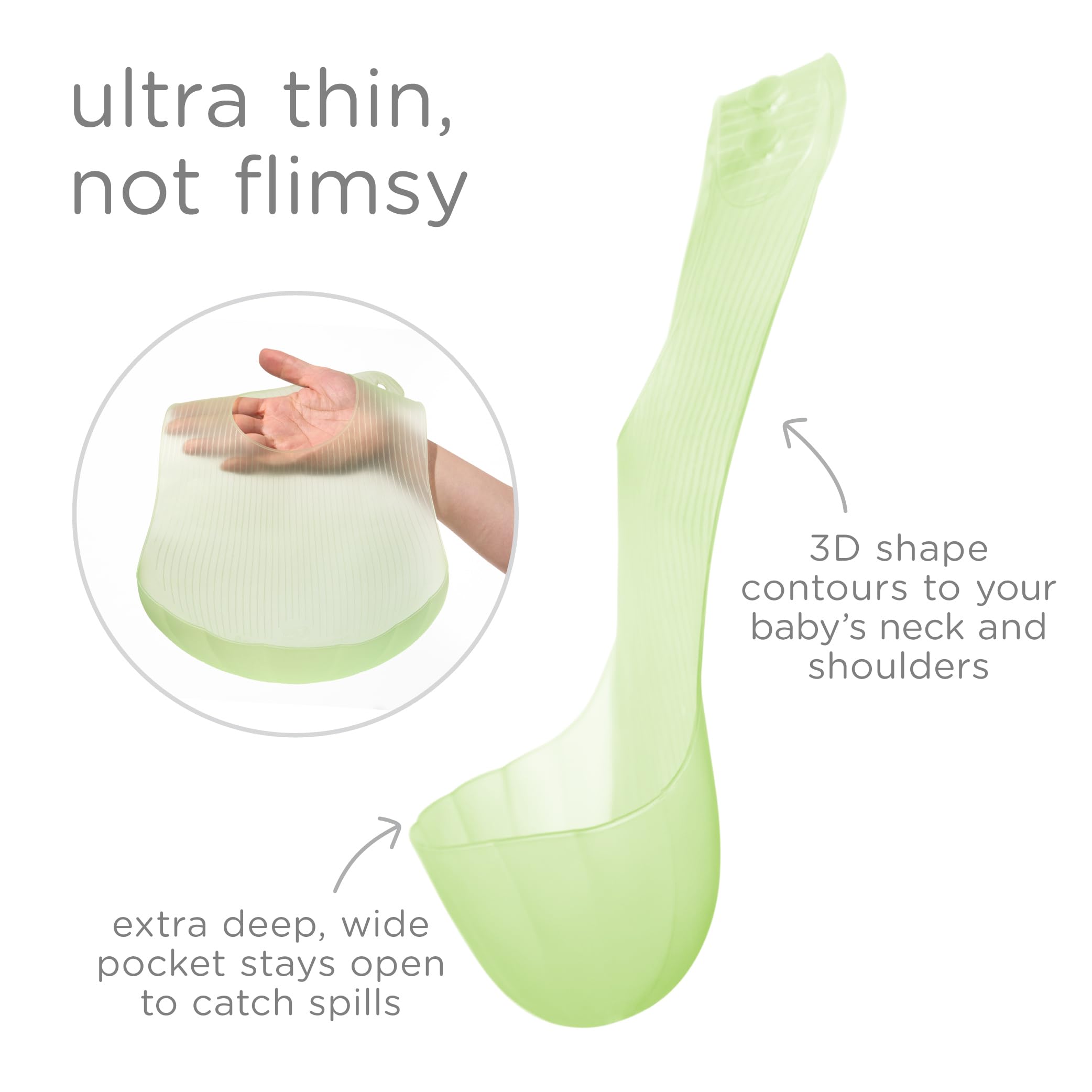 Olababy Fold N Go Silicone Baby Bib w/Travel Case, Waterproof (Lemon)