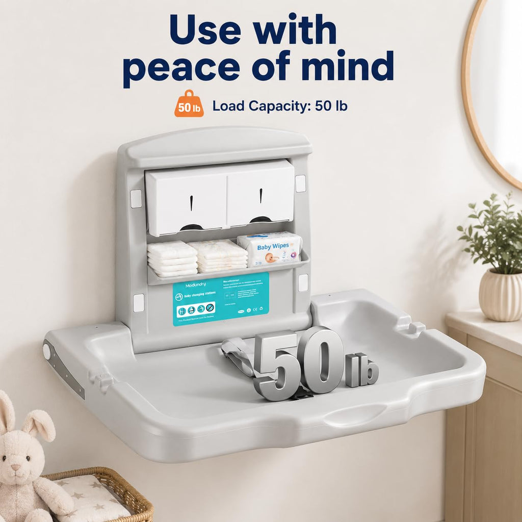 Modundry Wall Mounted HDPE Fold-Down Baby Changing Station