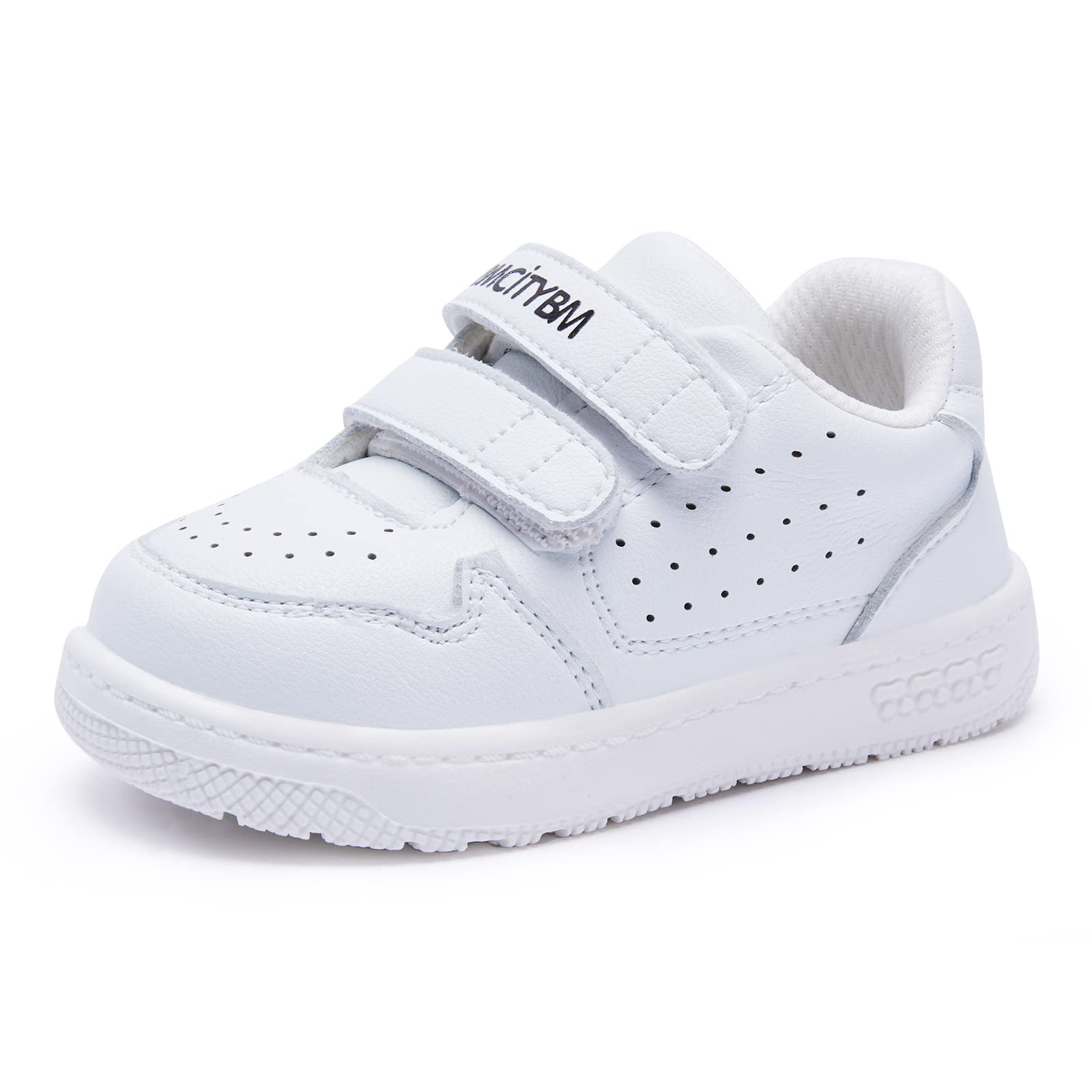 BMCiTYBM Baby Sneakers Infant Walking Shoes Unisex White Size 12-18 Months