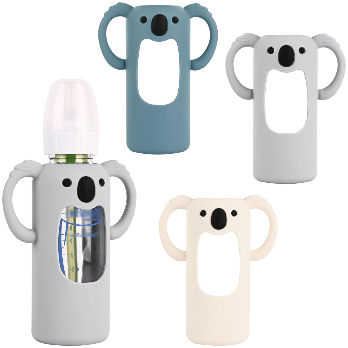 4 Pack Silicone Sleeves for Dr Brown's Glass Baby Bottles 8 oz