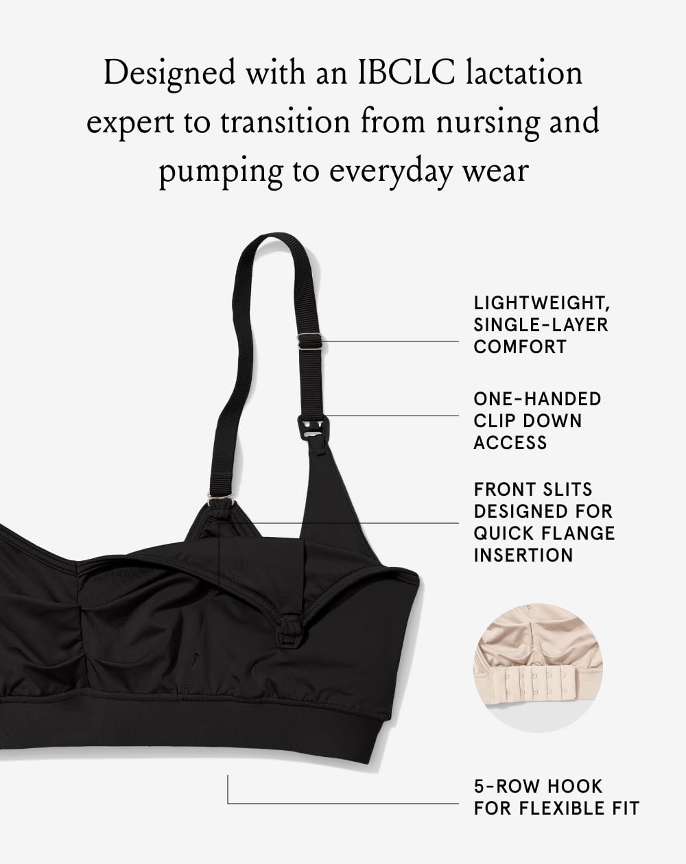 Bodily Do Anything Nursing Bra for Breastfeeding & Hands-Free Pumping, M