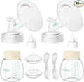 Breast Pump Parts Compatible with Spectra S1/S2/9 Plus, Not Original Accessories, Full Set Replacements Include 20mm Flanges, Valves, Backflow Protectors (Duckbills Included), Tubings and Bottles
