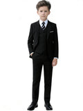 YuanLu Toddler Tuxedo Kids Black Slim Fit Outfit Boys Formal Suit Size 5T