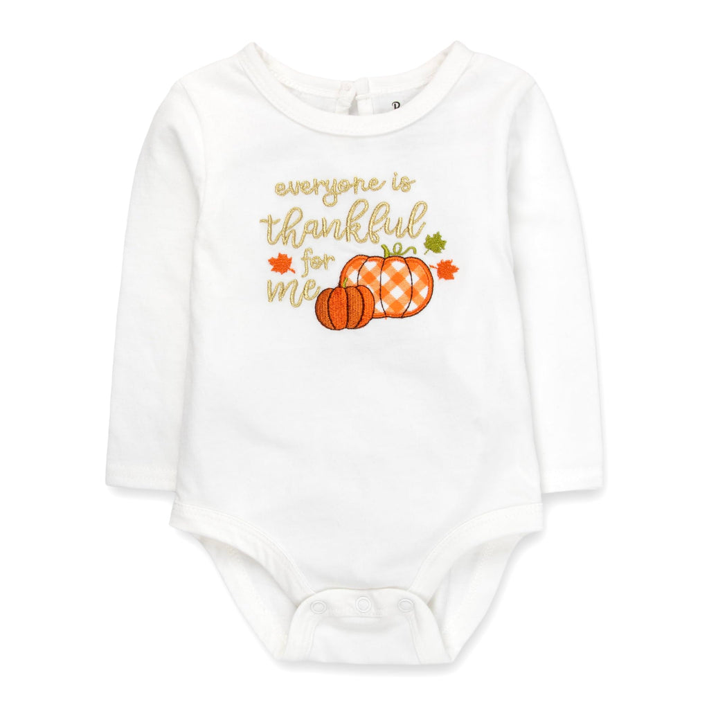 Baby Girl Thanksgiving Outfit 4-Piece Set – Bodysuit, Striped Pants, Tutu Skirt & Bow Headband – Infant Friendsgiving (9 months)
