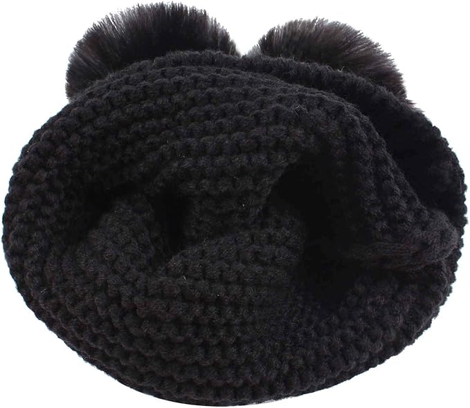 Duoyeree Baby Winter Hat Scarf Glove Beanie Set Girls Boys Pom Pom Knitted Beanie Mitten Scarves for Toddler 0-3T