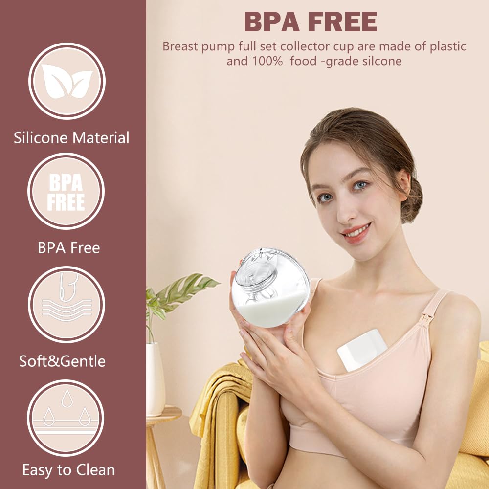 Two Full Milk Collector Cup Sets with 19mm Flange Compatible with Momcozy S12 Pro/S9 Pro Breast Pump, NOT for S9/S12, Replacement Pump Parts with Duckbill Valve, Flange, Diaphragm, Linker, Collector