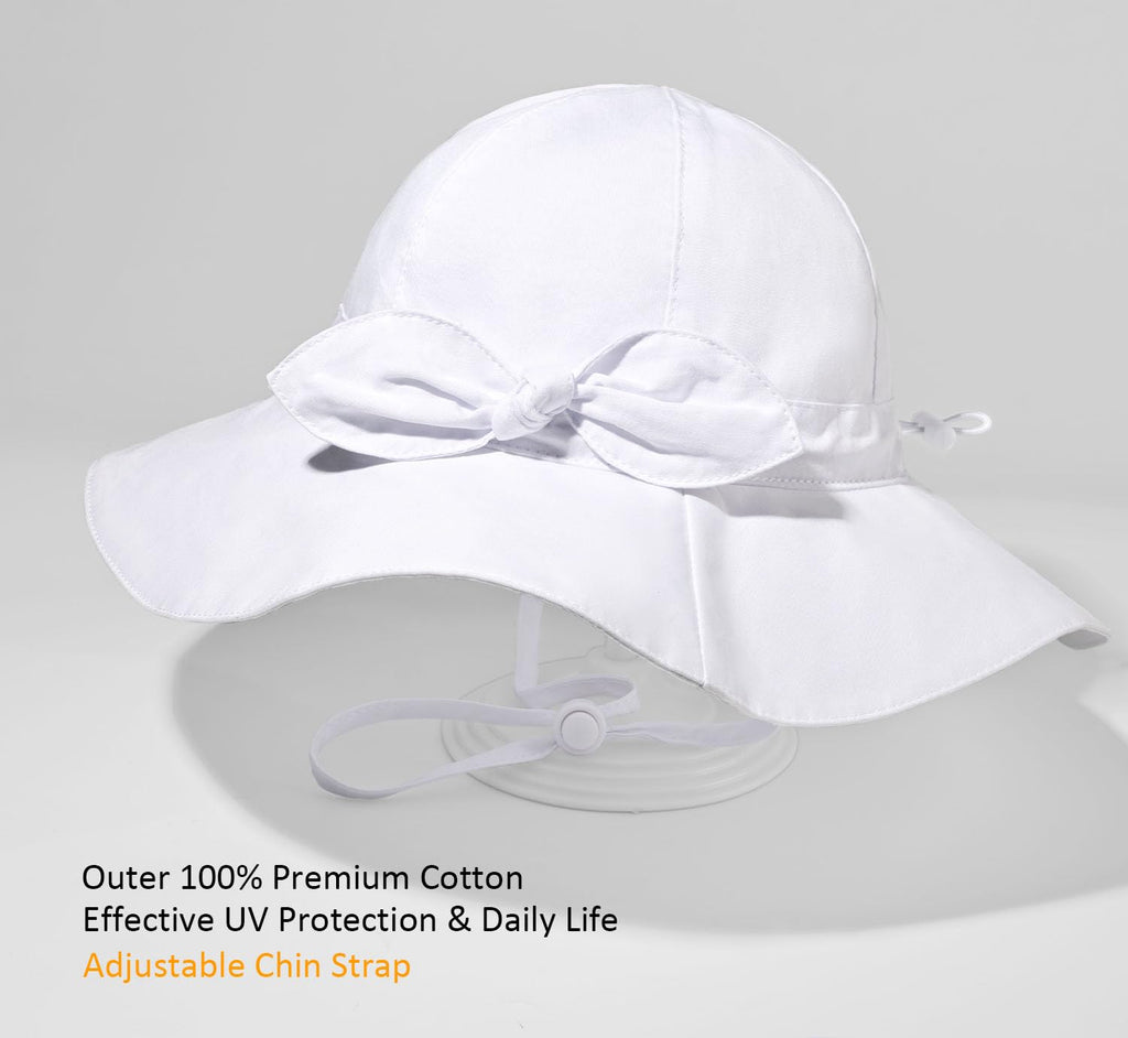Baby Girl Sun Hat Kids Summer Beach Wide Brim Hats Toddler Bucket Hat 2-4T