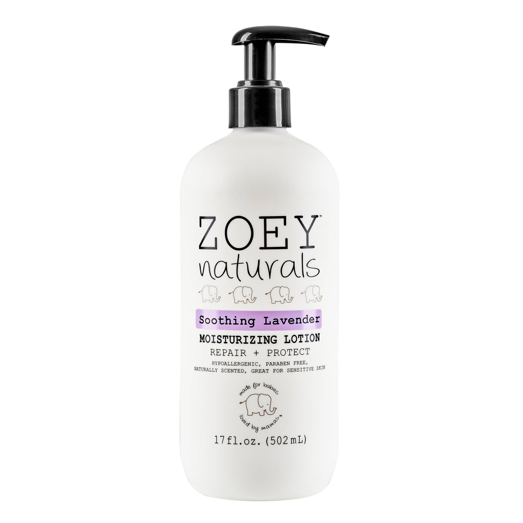 Zoey Naturals Lavender Moisturizing Lotion for Babies – Hypoallergenic, Gentle & Natural for Kids with Sensitive and Dry Skin – Aloe, Avocado & Shea – Made in USA – 17 fl oz