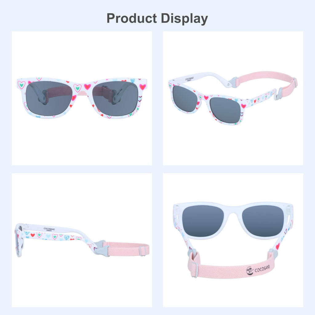 COCOSAND Flexible Polarized Baby Sunglasses with Strap