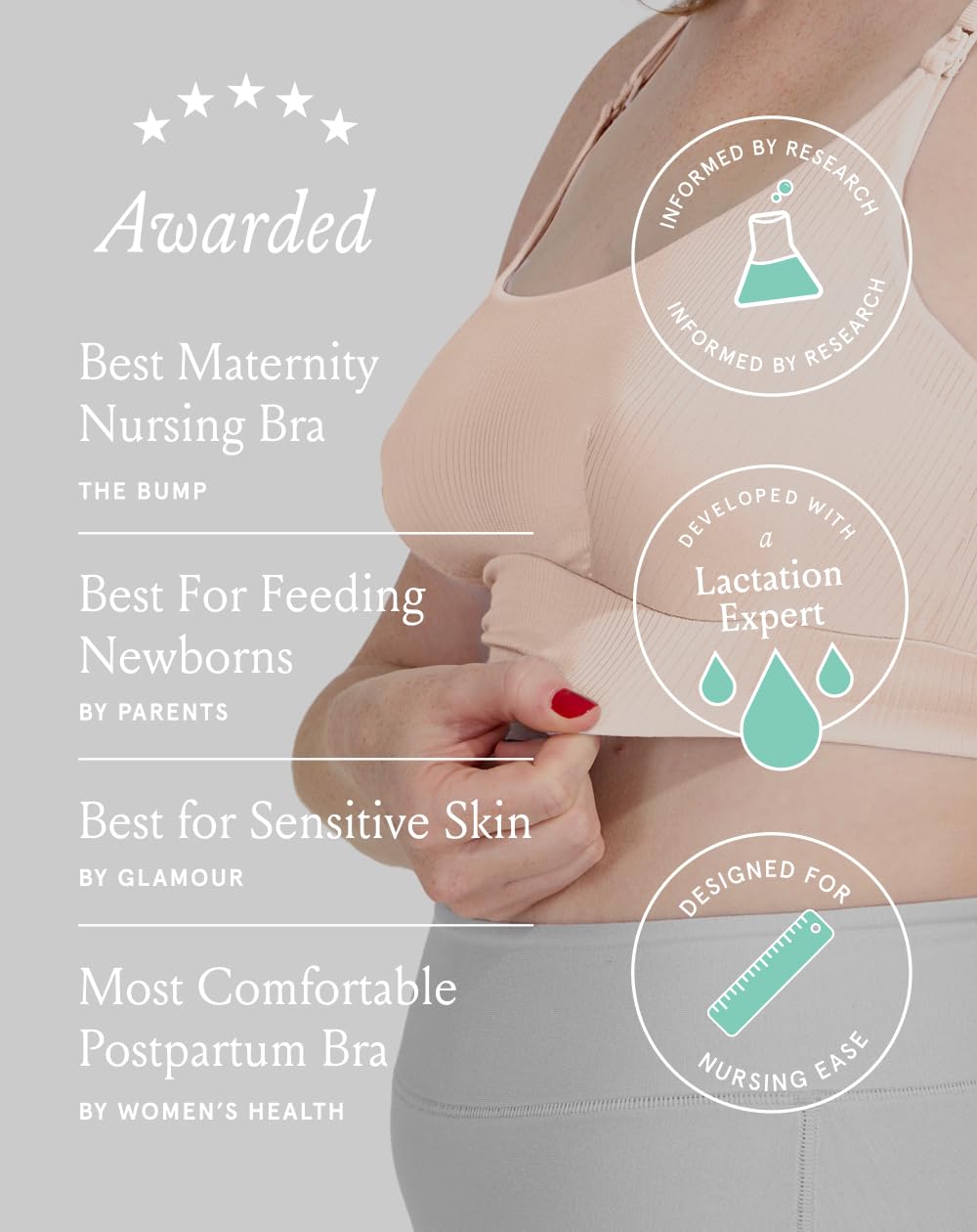 Bodily Everything Wireless Nursing & Maternity Bra with Clip Down Access, S