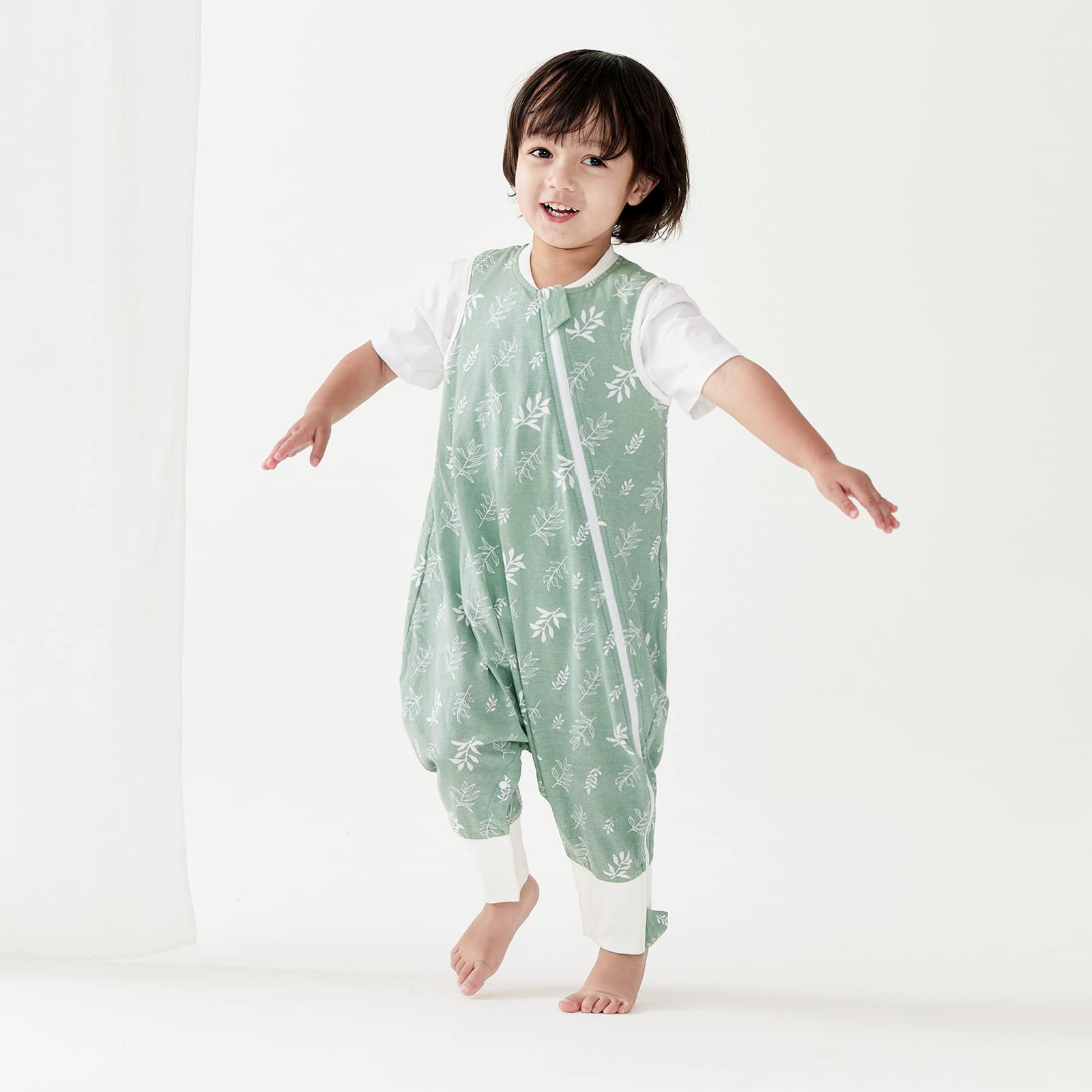 Duomiaomiao 0.5 TOG Toddler Sleep Bag 6-12 Months 100% Cotton Lightweight Baby Sleep Sack with Feet, Breathable Comfy Toddler Wearable Blanket