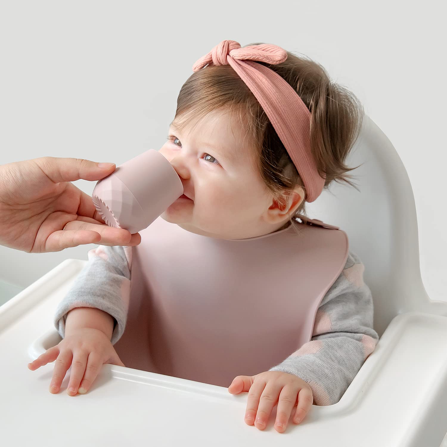 SAMiGO Silicone Baby Open Cup and Self Feeding Spoons Set, 6+ Months, 3 Pcs