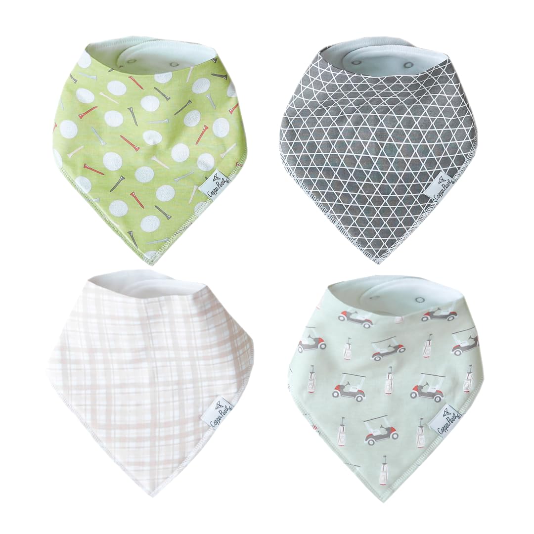Copper Pearl Baby Bibs for Baby Boy or Girl – Bandana Drool Bibs for Teething, Absorbent Bibs for Eating, Newborn to Toddler, 4 Pack, Bogey
