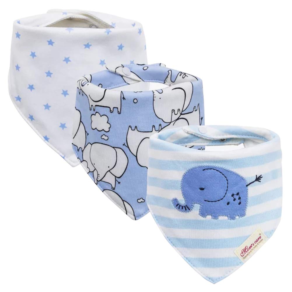 JN&LULU 3 Pack Newborn Baby Bibs Bandana Drool Bibs for Drooling Cotton Baby Gifts (Pink Rabbit)