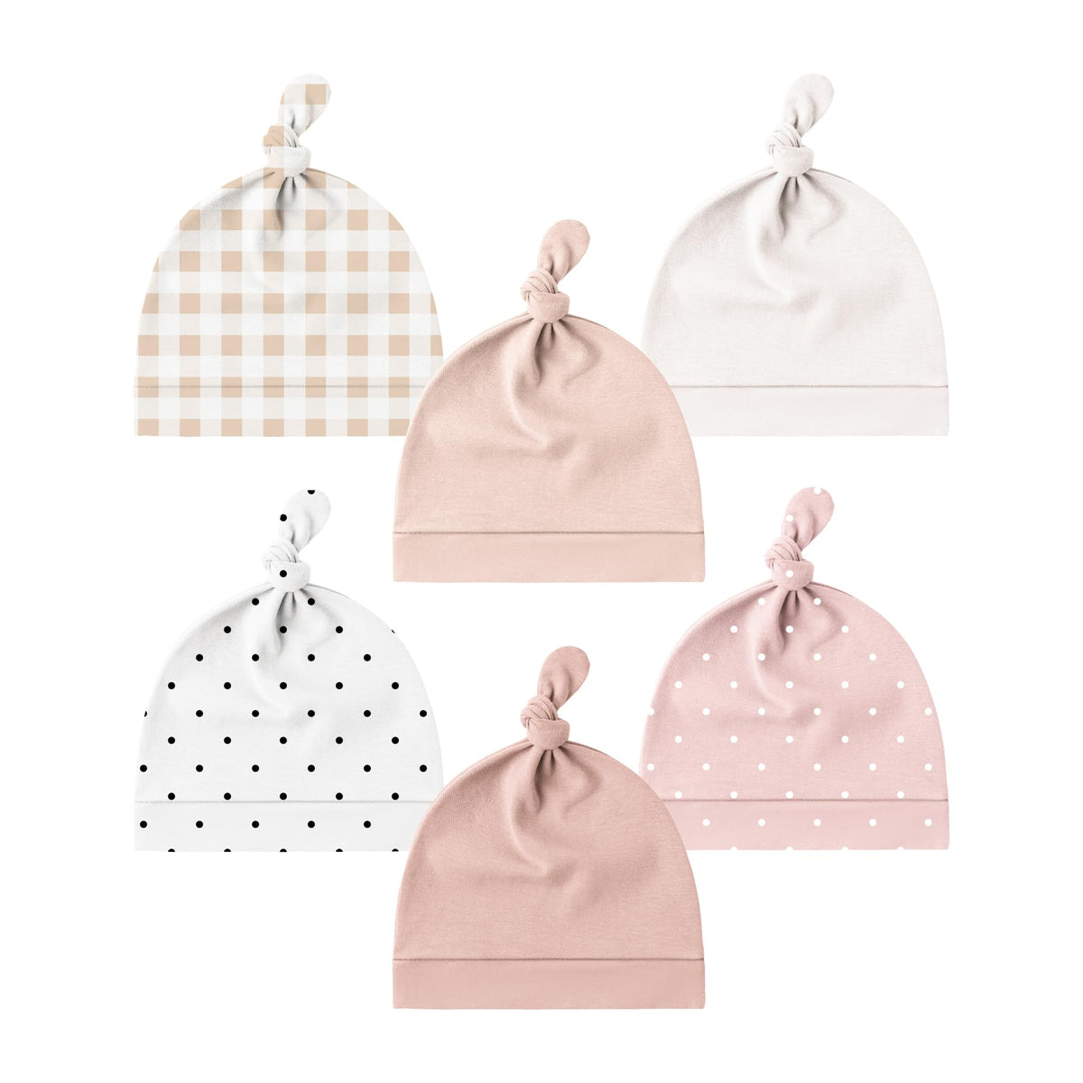 Konssy 6 Pack Baby Newborn Hats, Beanie Hat for Infant Girl Boy, 0-6 Months