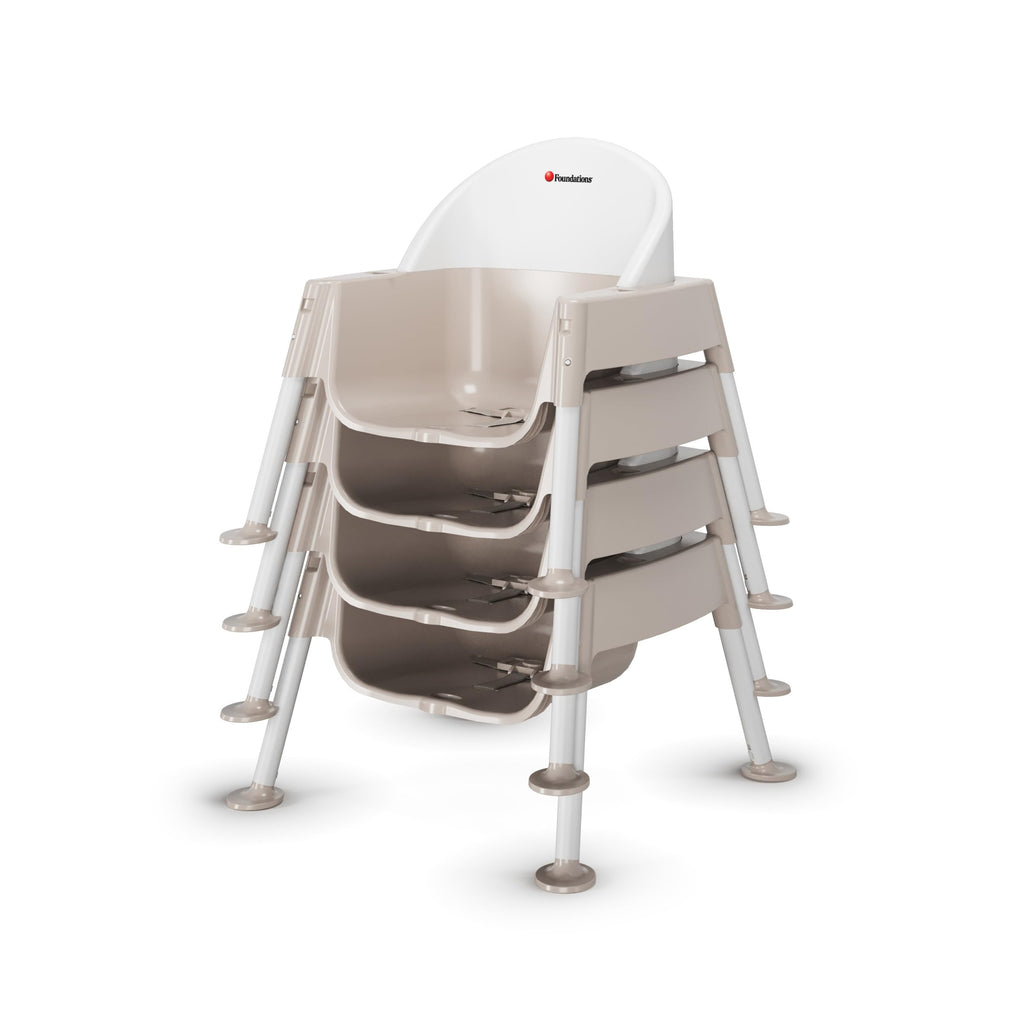 Foundations Secure Sitter 5" Feeding Chair Highchair, White/Tan