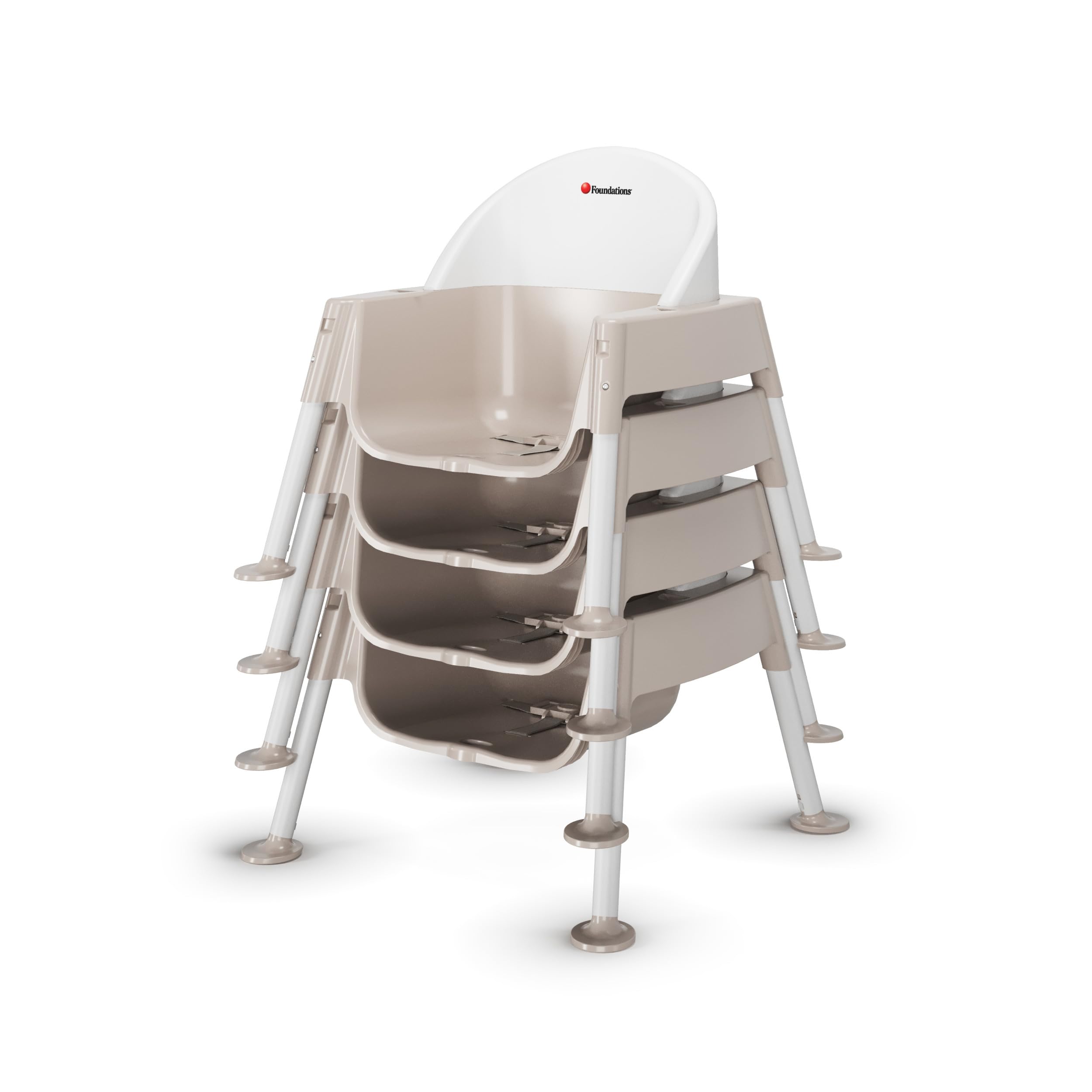 Foundations Secure Sitter 5" Feeding Chair Highchair, White/Tan