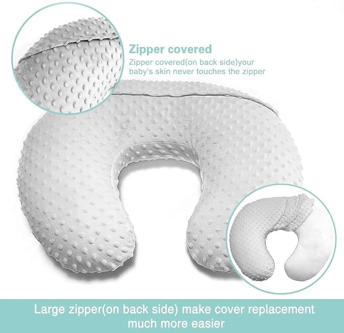 iEvolve Nursing Pillow Cover Breast Feeding Pillow Support Positioner Lounger Cover for Baby Boy Girl(Pink)