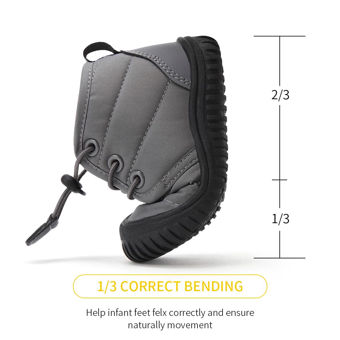 BMCiTYBM Baby Snow Winter Boots Boys Girls Shoes Non Slip First Walking Infant 6 9 12 18 24 Months Grey Size 12-18 Months Toddler