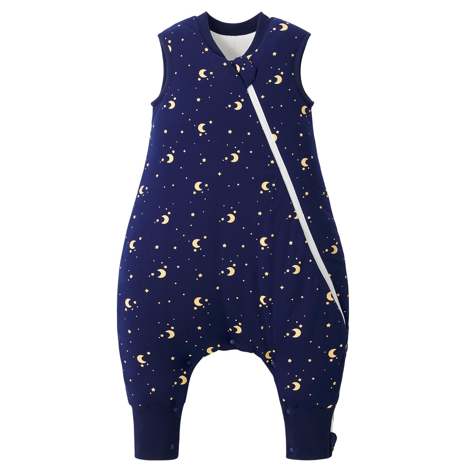 Duomiaomiao 2.5 TOG Toddler Sleep Bag 6-12 Months 100% Cotton Winter Side Open Zipper Baby Sleep Sack with Feet, Warm Toddler Wearable Blanket