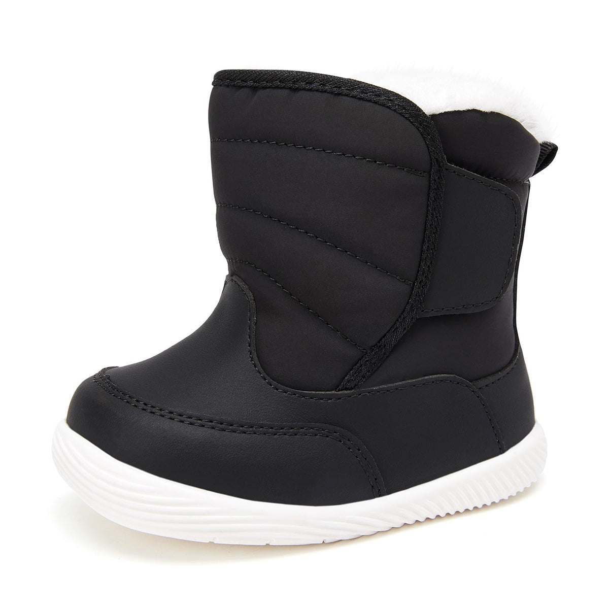 BMCiTYBM Baby Snow Boots Waterproof Infant Boy Girl Winter Booties Nonslip Lightweight Outdoor Warm Shoes for Cold Weather 6 9 12 18 24 Months Black Size 6-12 Months Toddler