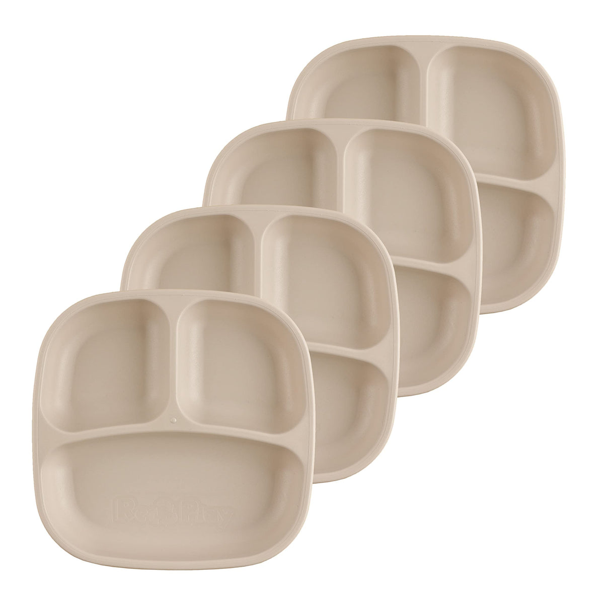 Re-Play Divided Toddler Plates Set of 4 - Deep-Walled 3 Compartment Kids Plates for Picky Eaters - Dishwasher & Microwave Safe - BPA-Free - Made in USA, Princess
