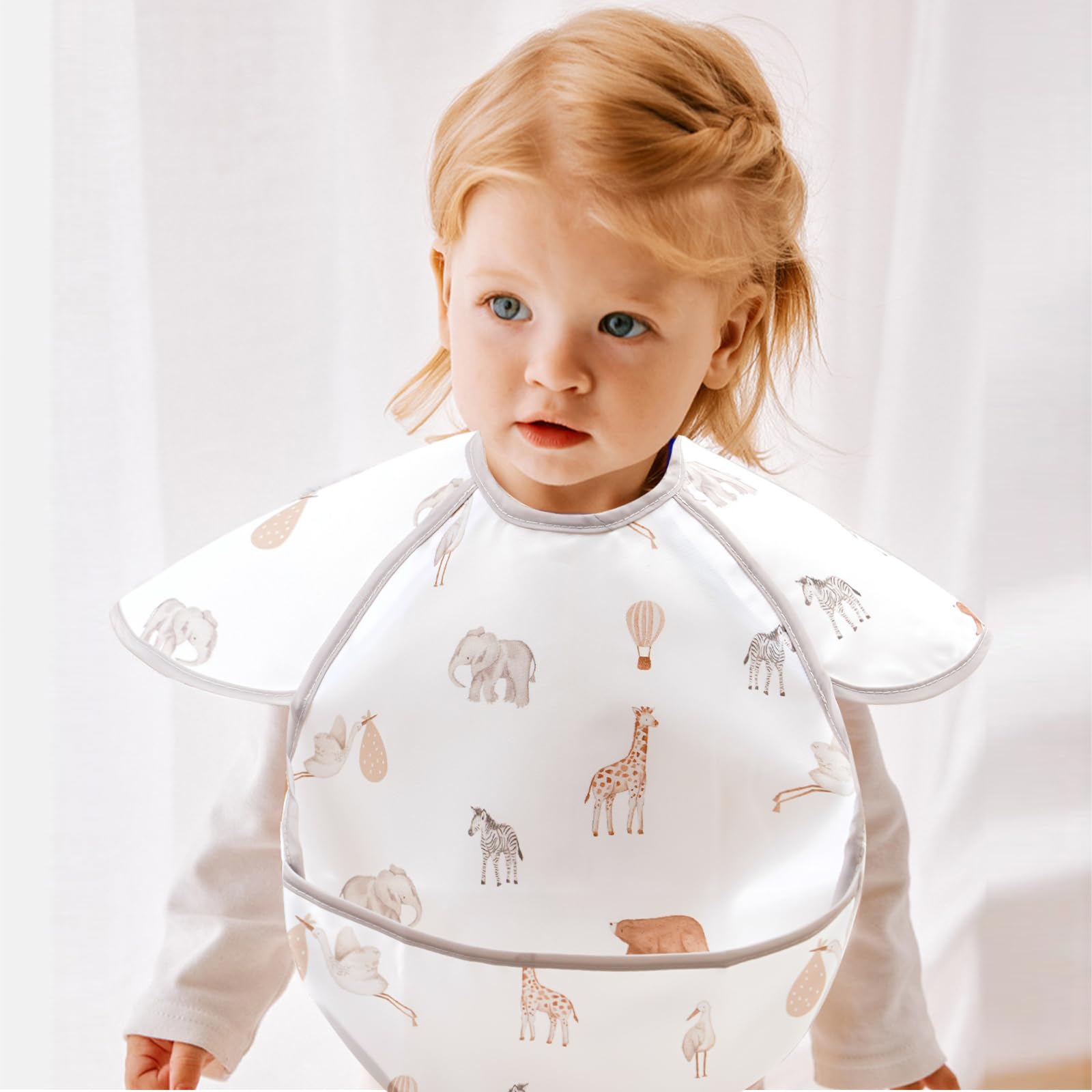 CoolaPeach 3Pack Mess Proof Lightweight Baby Bibs for Eating