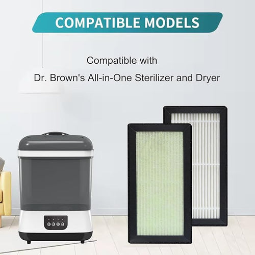 6 Pack Filter Replacement for Dr. Brown's Sterilizer and Dryer for Baby Bottles and Pacifiers
