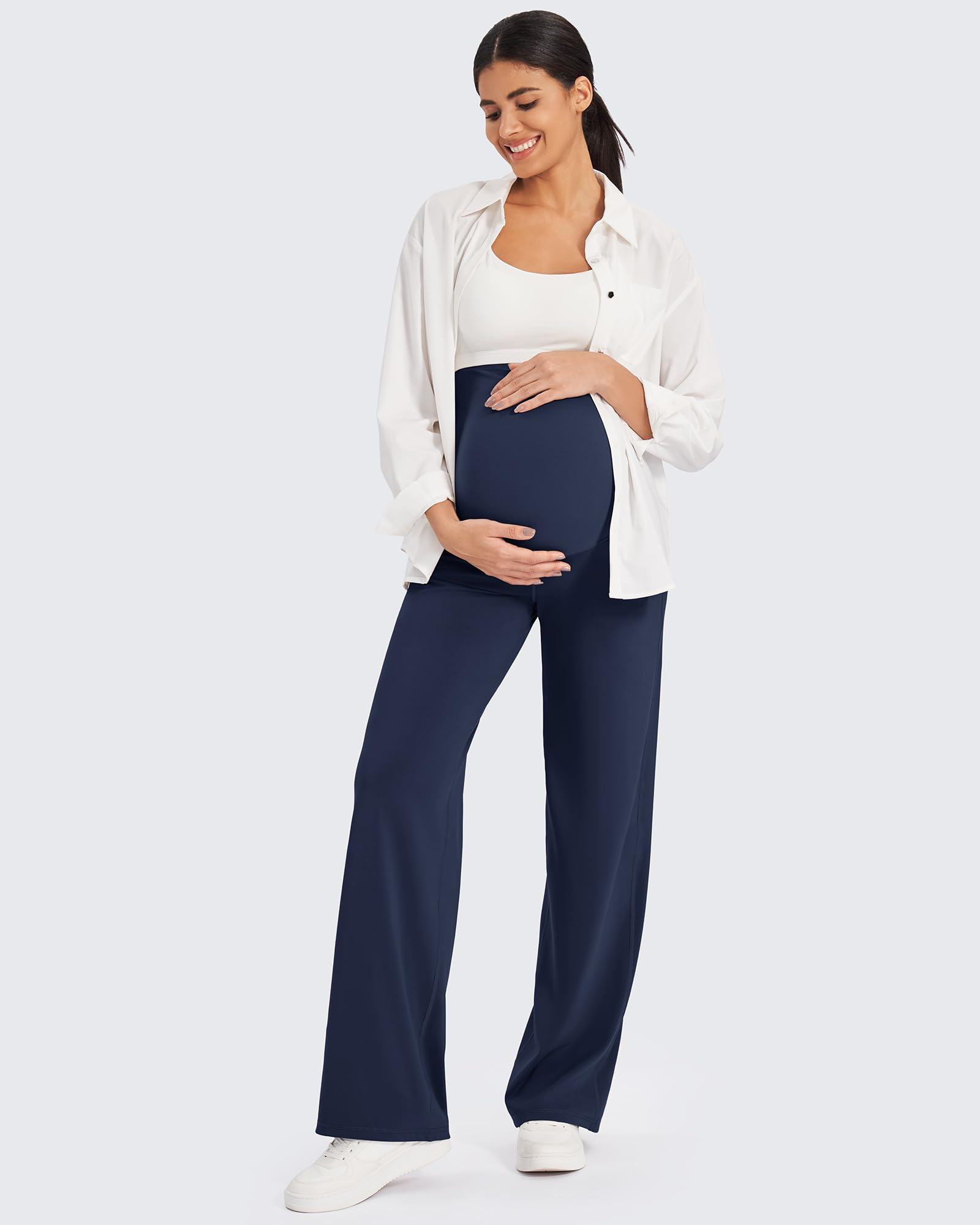 G4Free Maternity Clothes Pregnancy Dress Pants for Work,Royal Blue,XS,Tall