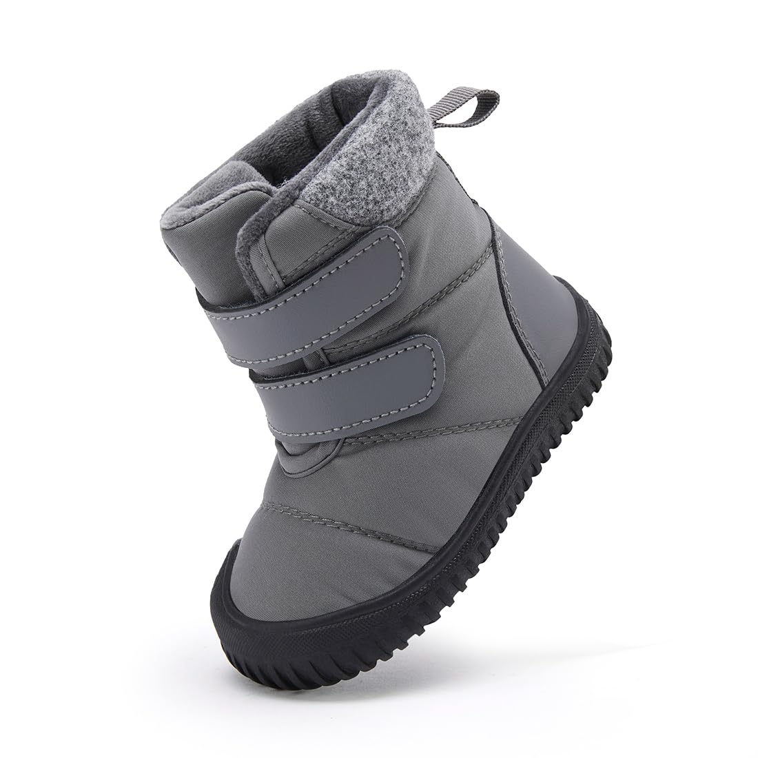 BMCiTYBM Baby Snow Winter Boots Boys Girls Shoes Double Strap Non Slip First Walking Infant 6 9 12 18 24 Months Grey Size 18-24 Months Toddler