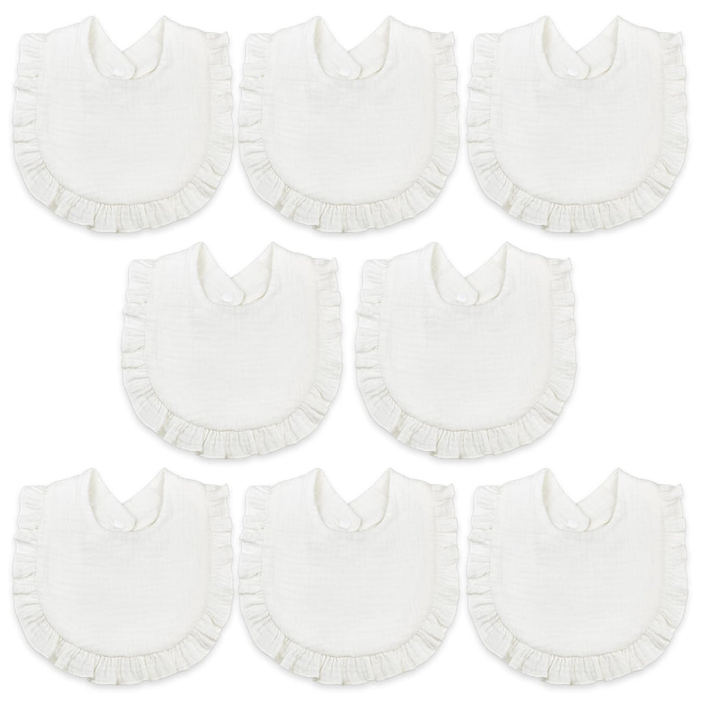 DOSMINE Muslin Baby Bibs 4-Layer Colorful Drool Bibs 8 Pack