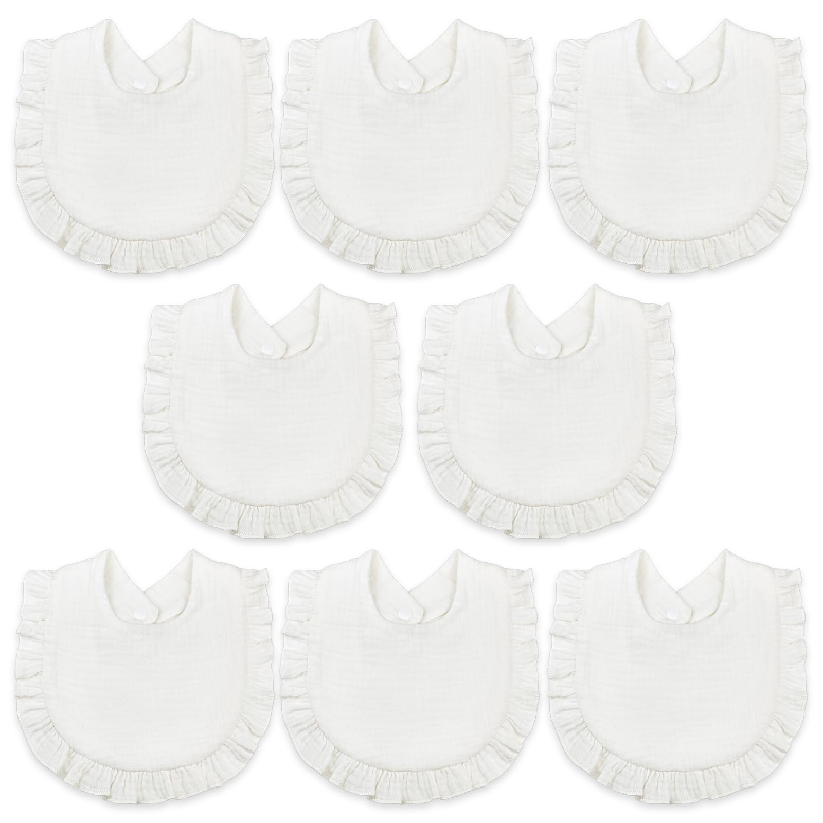DOSMINE Muslin Baby Bibs 4-Layer Colorful Drool Bibs 8 Pack
