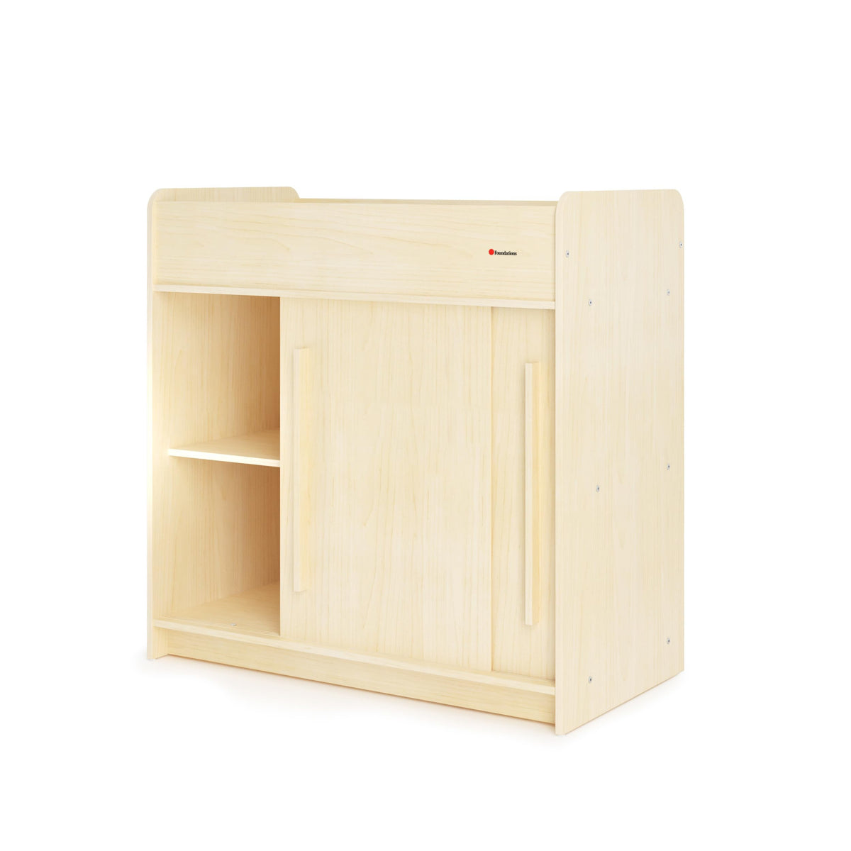 Foundations SafeGlide Daycare Changing Table w/Built-in Shelving, Natural