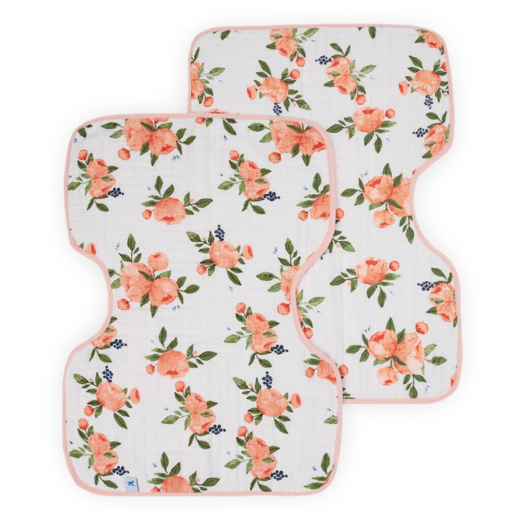 Little Unicorn Ultra-Absorbent Premium Burp Cloth 2 Pack | Soft on Baby's Skin | Larger Size | Ergonomic Design | Set of 2 (Porposie)
