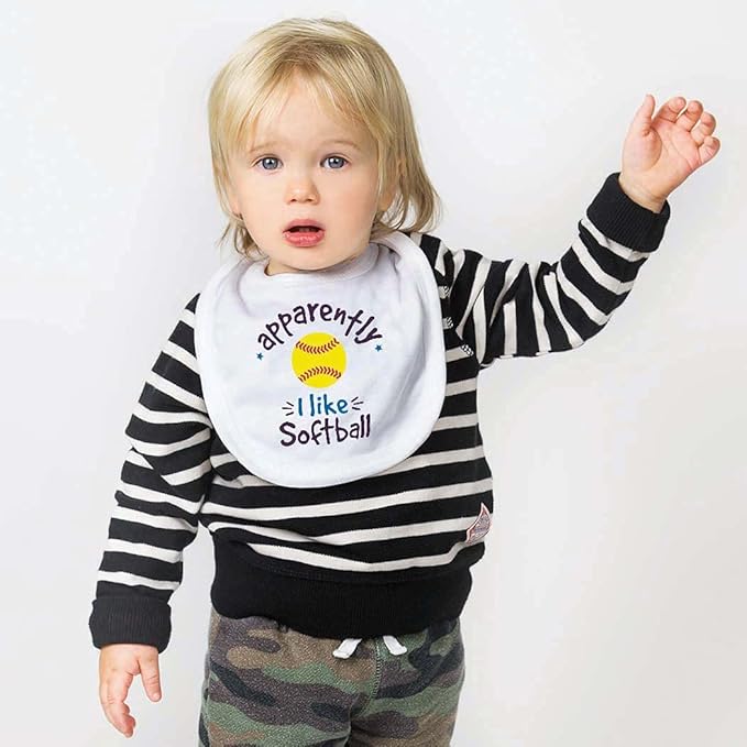 ChalkTalkSPORTS Softball Baby & Infant Bibs | Soft Microfiber Softball Baby Bibs