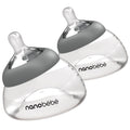 Nanobebe Breastmilk Bottle, Breastfeeding Newborn Breast Like, Anti Colic, Perfect Latch, Preserves Breast Milk nutrients, Twin-Pack Grey