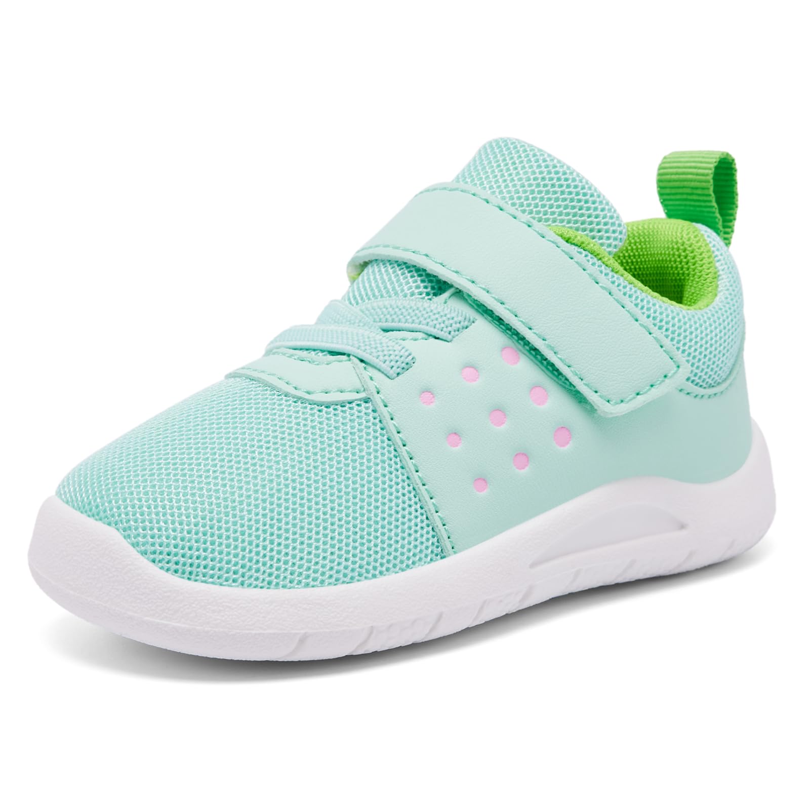 MORENDL Toddler Baby Shoes 0-4 Years Boy Girl Lightweight Breathable Non-Slip Sports Sneakers Running Walking Tennis Barefoot Shoes Mint 9-12Months