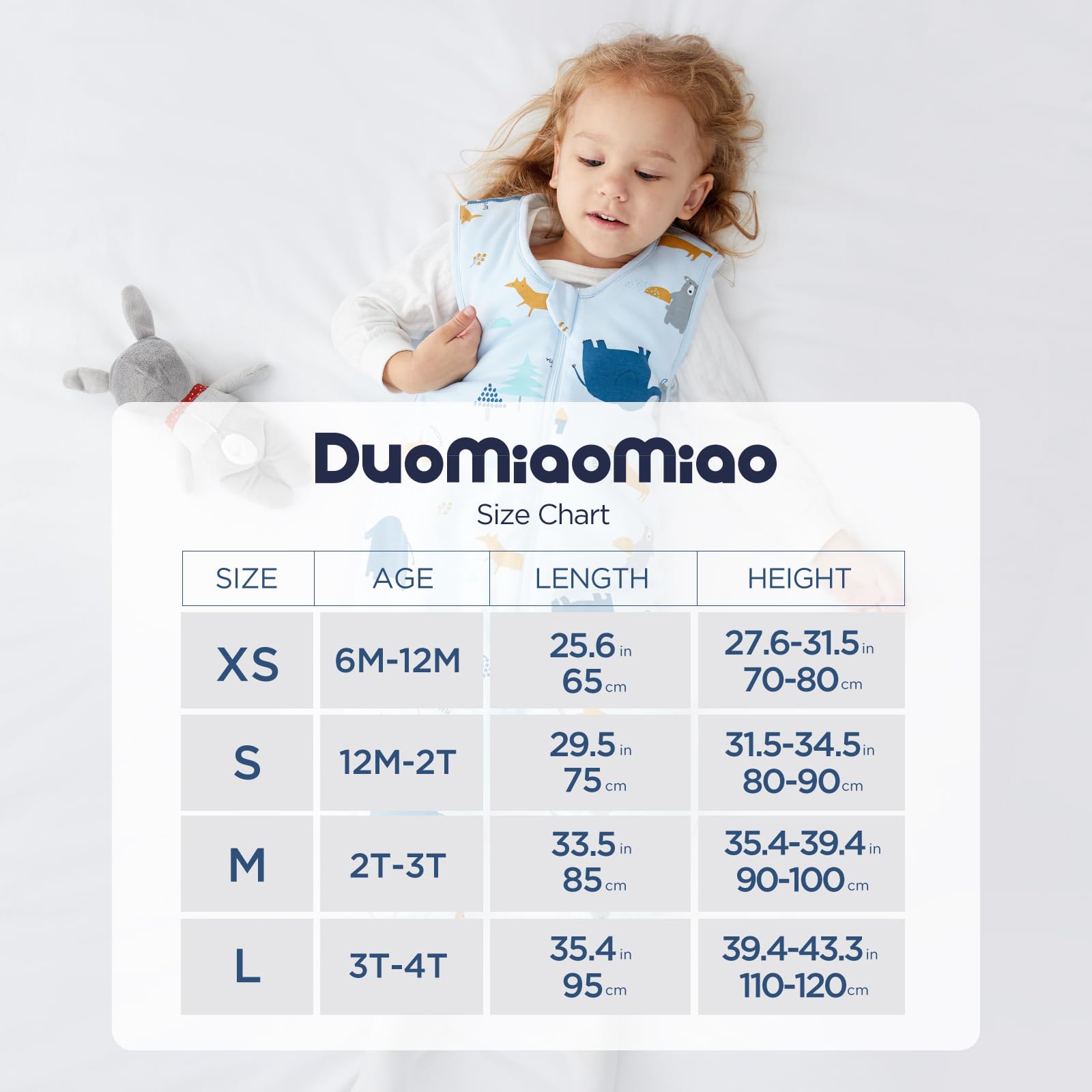 Duomiaomiao 2 Pack 0.5 TOG Toddler Sleep Bag 12-24 Months 100% Cotton Lightweight Baby Sleep Sack with Feet, Breathable Comfy Toddler Wearable Blanket