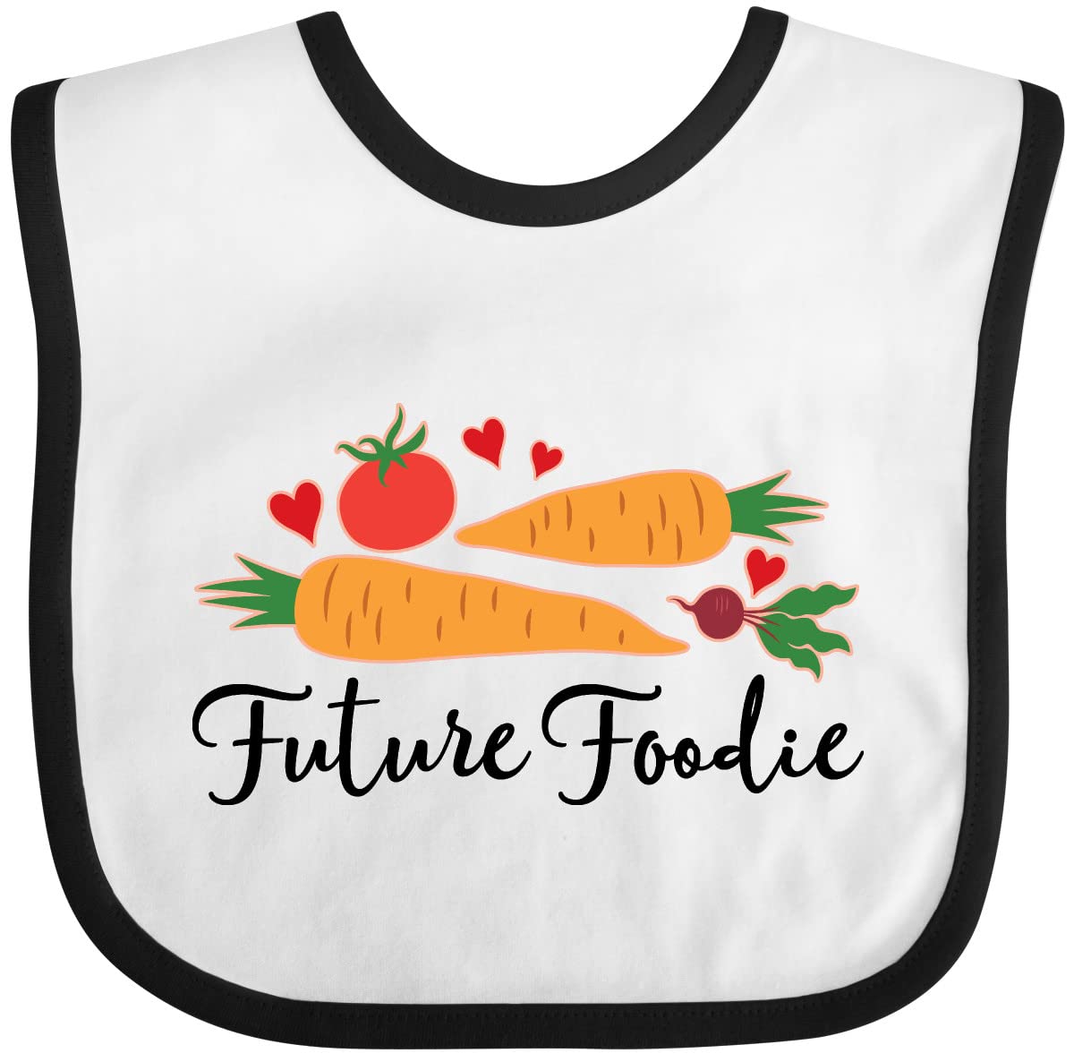 inktastic Future Foodie Cute Vegetable Baby Bib Heather and Black 2b13e