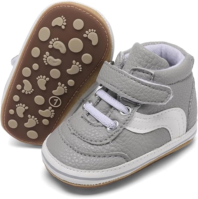 Clowora Baby Boys Girls Shoes Non-Slip Rubber Sole Sneakers Infant First Walking Toddler Crib Shoes Newborn Loafers Flats.