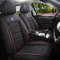 Leather Seat Cover for Ford Edge 2010-2026,Waterproof Soft Seat Covers,Interior Accessories Seat Covers Cushion Vehicle Protector Airbag Compatible(Black&Red,Full Set)