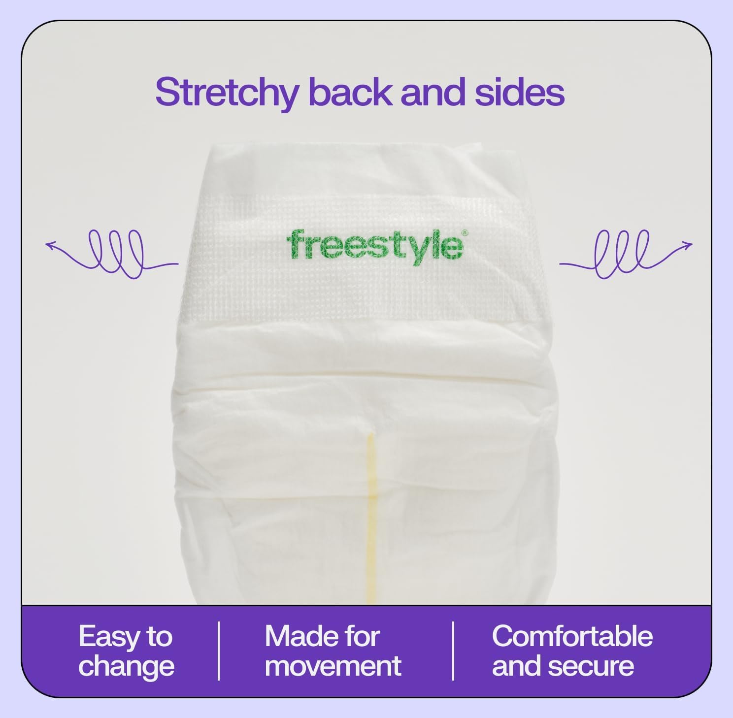 Freestyle BambooTek Diapers – (Size 3) Hyper Absorbent & Non-Toxic – Disposable Diapers for Sensitive Skin – Ultra Soft Diaper's (16-28 lbs) – 56 Count