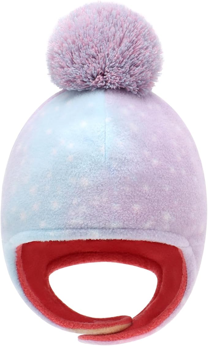 Baby Beanie Hat Pom Full Hood Hat Toddler Winter Hat Fleece Earflap Cap for 6M-4T Boys Girls Winter