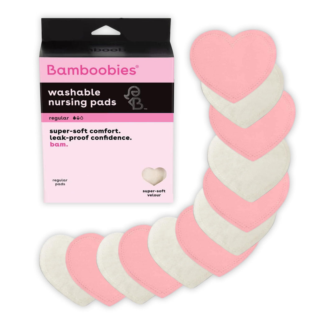 Bamboobies Soft Reusable Nursing Pads for Breastfeeding, Regular, 12 Count