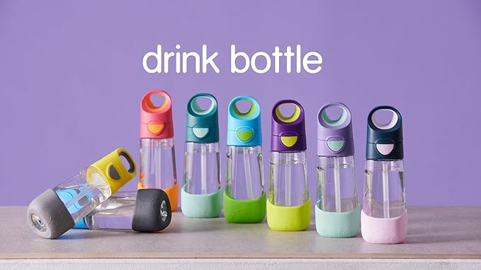 b.box 15oz Tritan Straw Bottle: Kids Water Bottle for Toddlers+. Spill Proof, Leak Proof, BPA Free. Great for School Sippy Cups (Strawberry Shake, 15 oz)