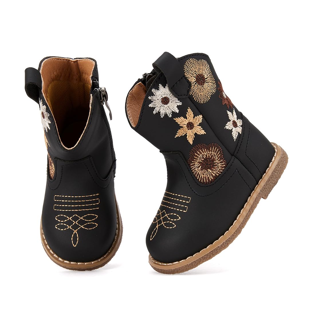 BMCiTYBM Baby Cowboy Boots Infant Cowgirl Western Shoes Black 12-18 Months