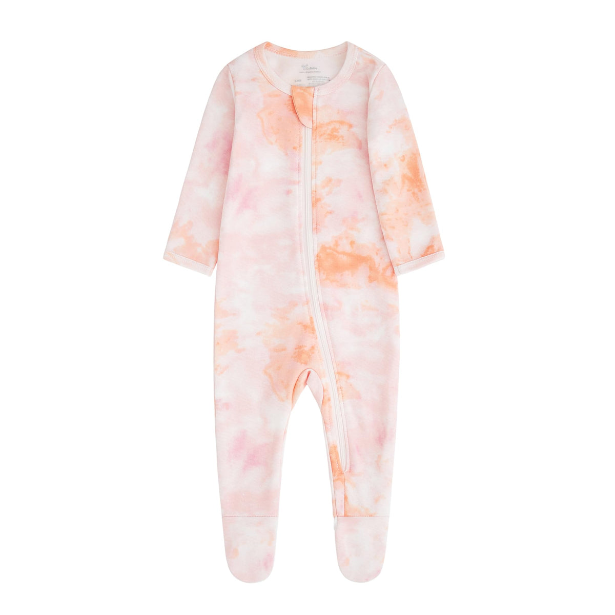 O2 BABY Baby Boys Girls Organic Cotton Zip Front Sleeper Pajamas, Footed Sleep 'n Play （3-6Months, Blue）