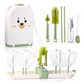 Travel Bottle Cleaner Kit Baby Bottle Cleaner Brush Set Portable Bottle Cleaning Kit Set Silicone Brush, Nipple Brush, Straw Brush, Dispense Detergent Dispenser, Drying Rack - 6 in 1